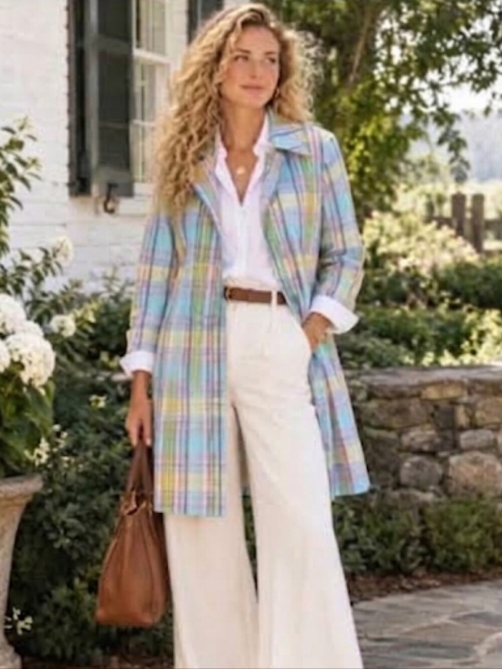 Mycra Pac Life Plaid Trench Coat Medium Pastel